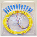 12 Strand 9/125 de fibra óptica Pigtail 3m SC / UPC Single Mode, 12 de fibra de coleta